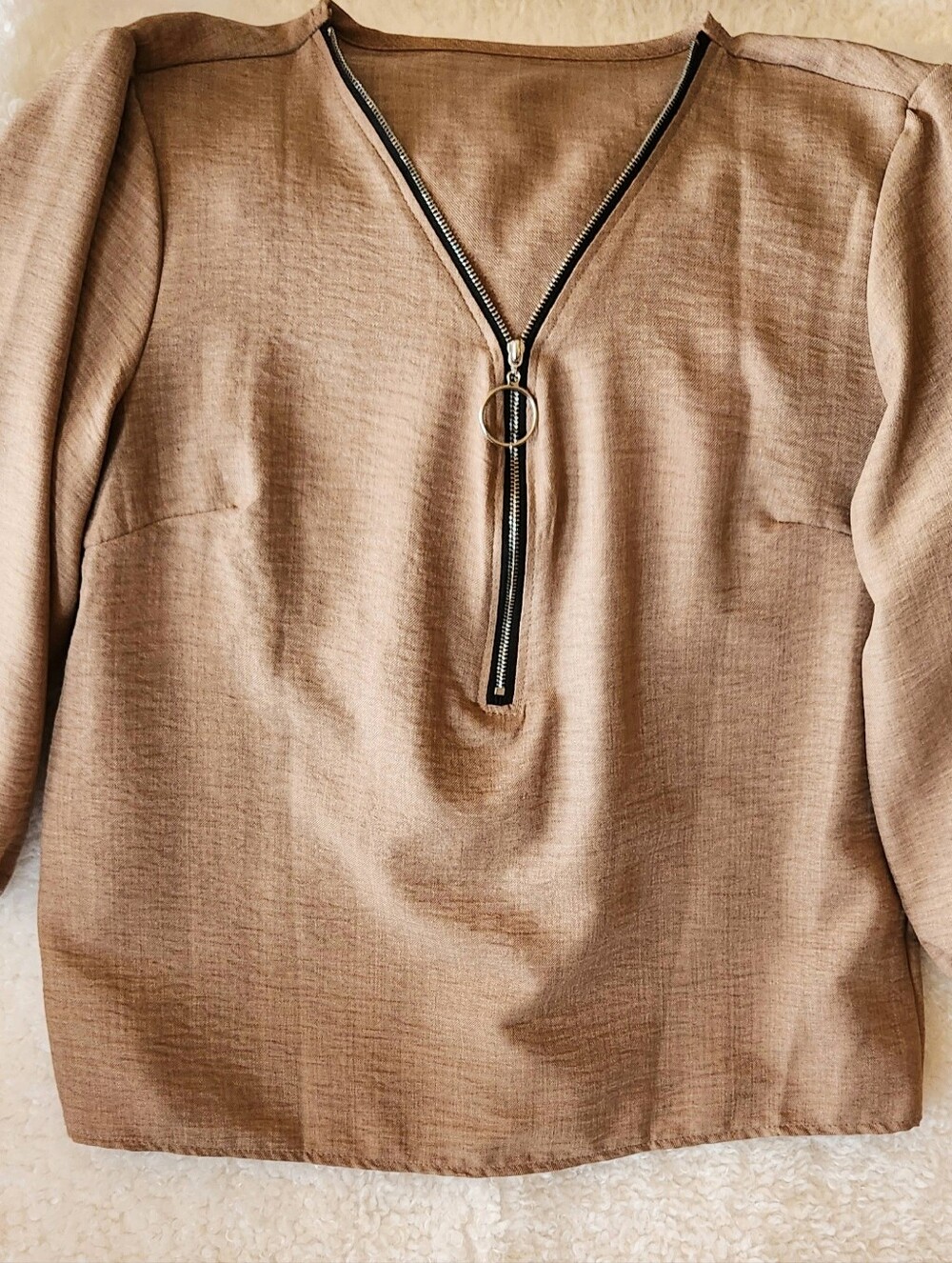 Chic Blouse with Black Trim